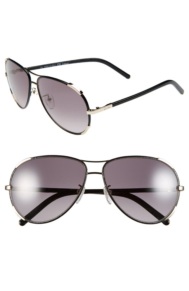Chloé 60mm Aviator Sunglasses, Main, color,