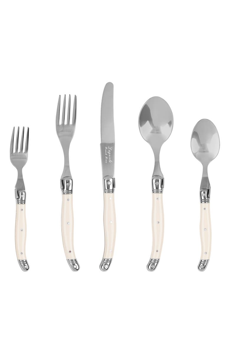 FRENCH HOME 20-Piece Laguiole Connoisseur Flatware Set, Main, color, Ivory