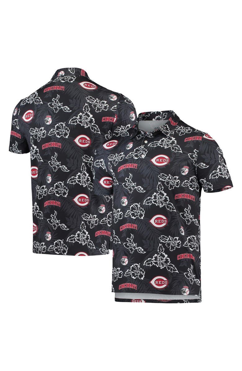 Reyn Spooner Men's Reyn Spooner Black Cincinnati Reds Performance Polo, Main, color, Black