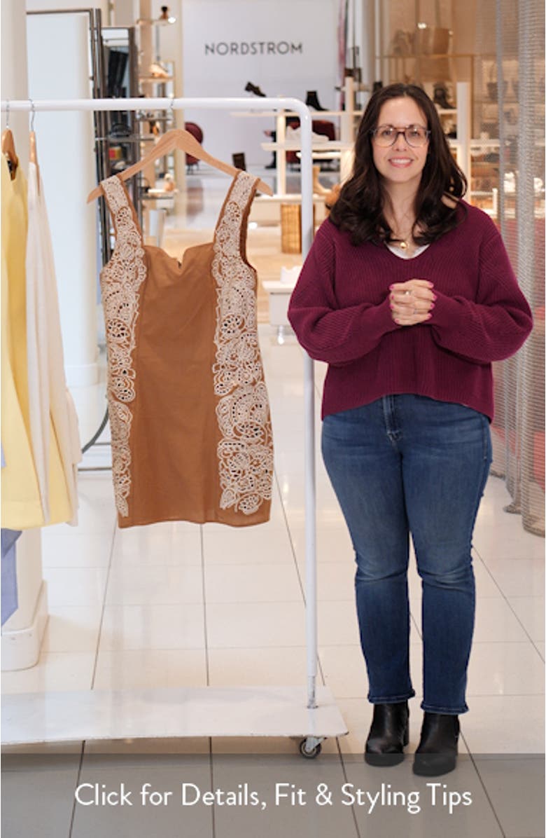 Eviana Embroidered Detail Cotton Minidress, sales video thumbnail