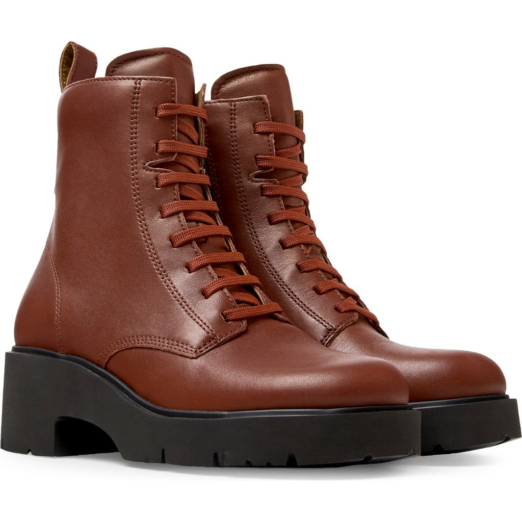 Camper 54mm Milah Lace-up Platform Boots In Red
