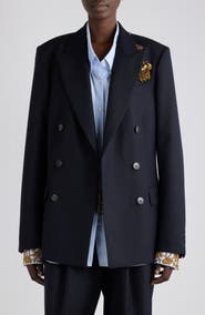 Dries Van Noten Barrysta Embroidered Herringbone Wool Jacket