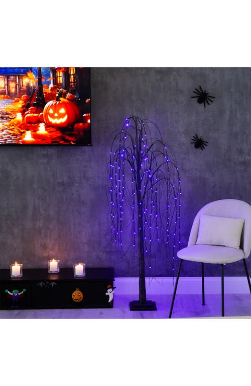 Nearly Natural 5ft Prelit Halloween Twig Tree In Black