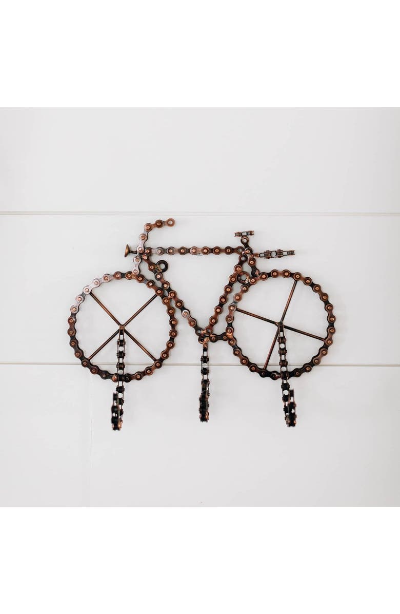 Ten Thousand Villages Bike Chain Wall Hook, Main, color, Brass