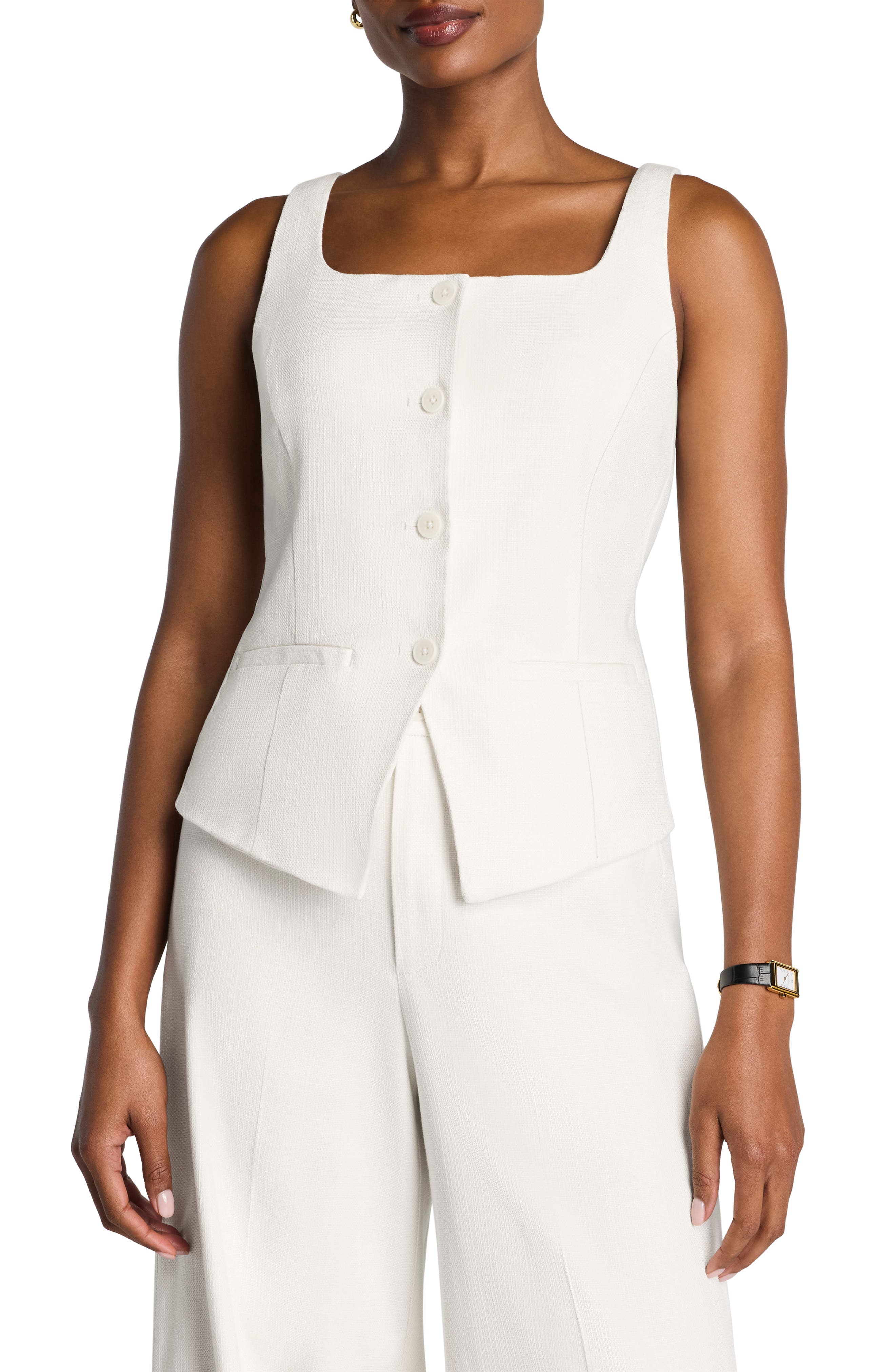 Reiss Alyx Linen Blend Tailored Vest | Nordstrom