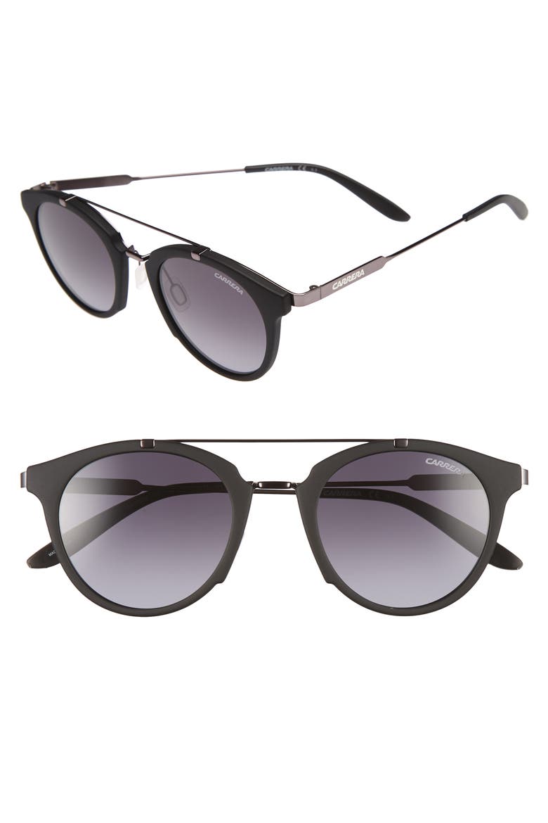 Retro 49mm Sunglasses, Main, color, BLACK DARK RUTH