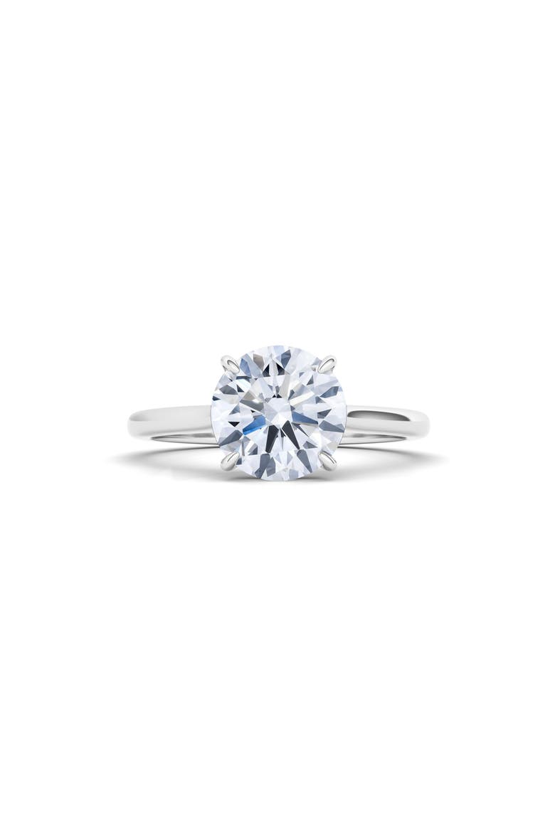 Round Brilliant Cut Lab Grown Diamond Ring, Main, color, 2.50 CTW 18K WHITE GOLD