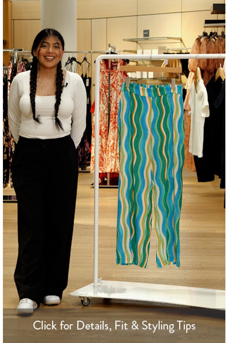 Wavy Print Wide Leg Pants video
