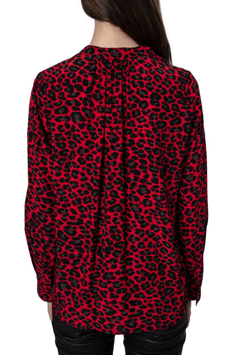 Zadig & Voltaire Tink Leopard Print Blouse, Alternate, color,