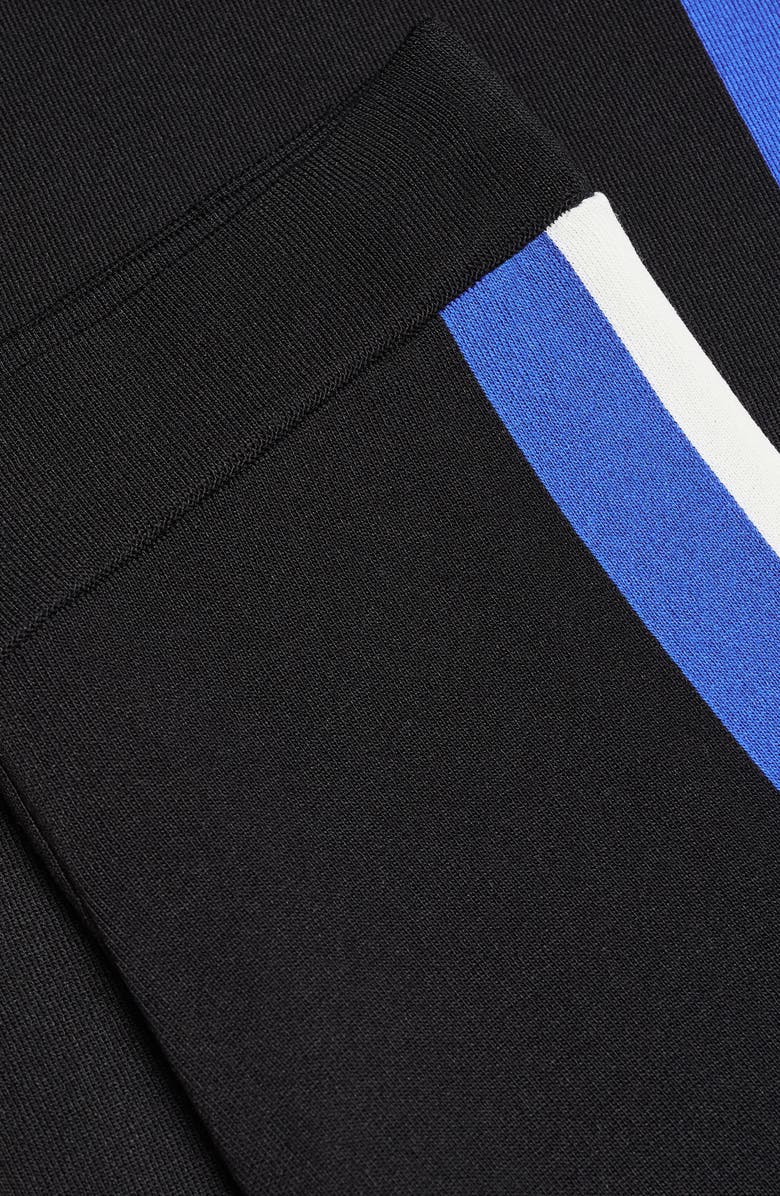 MANGO Side Stripe Wide Leg Track Pants, Alternate, color, Black