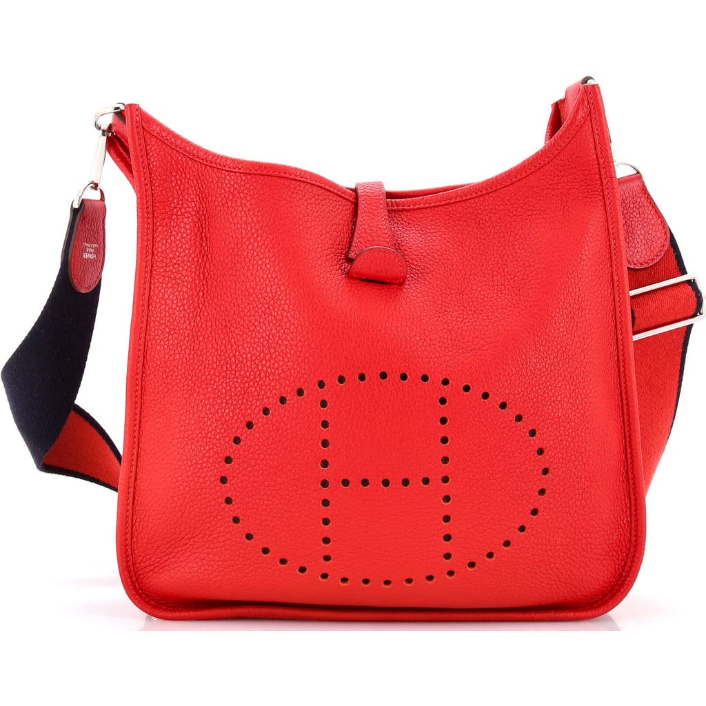Pre-owned Hermes Hermes Evelyne Bag Gen Iii Clemence Pm In Red