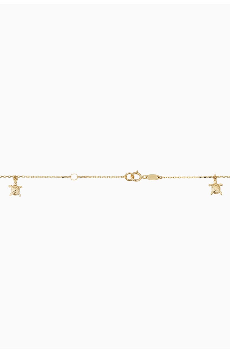 Oradina 14K Yellow Gold Sea Turtle Anklet, Alternate, color, Yellow Gold