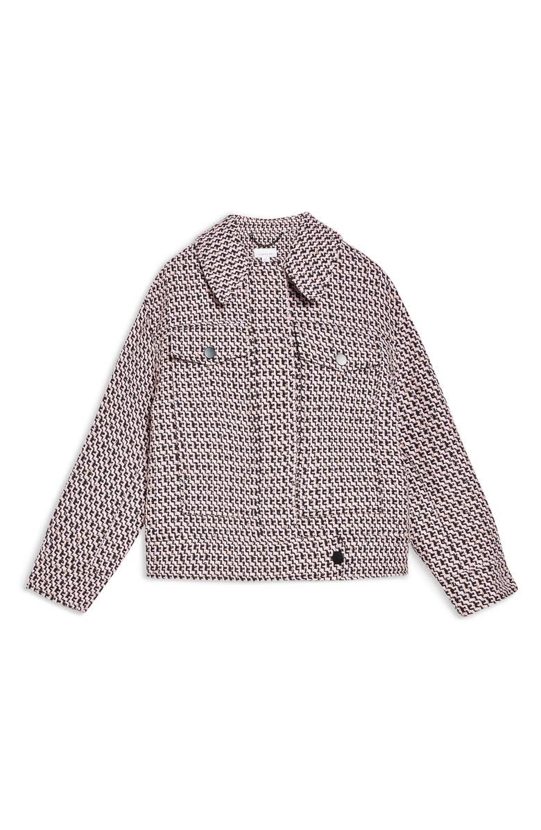 Topshop Dixie Textured Bouclé Jacket, Alternate, color, 