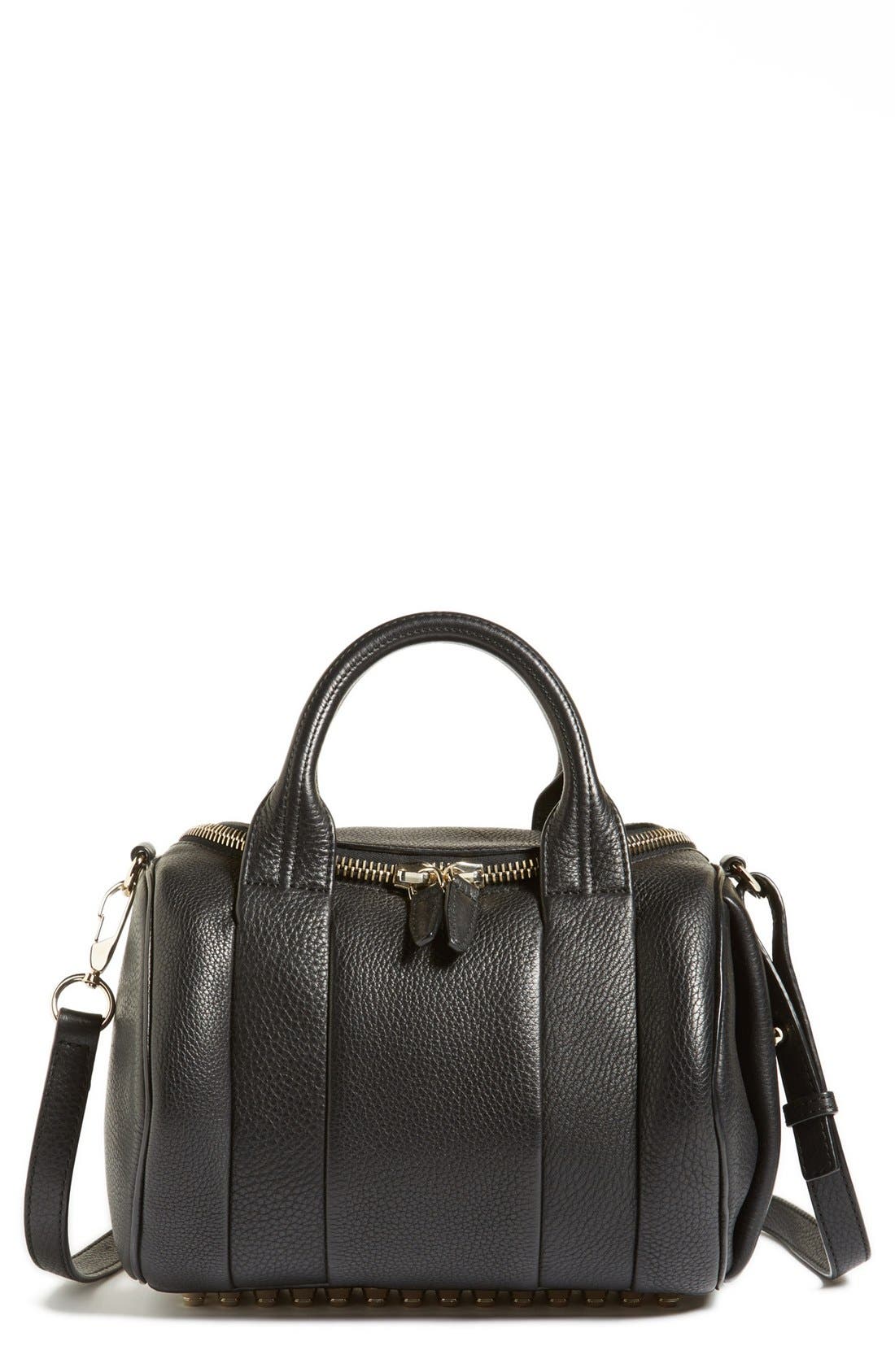 Alexander Wang 'Rockie - Pale Gold' Leather Crossbody Satchel, Main, color, 