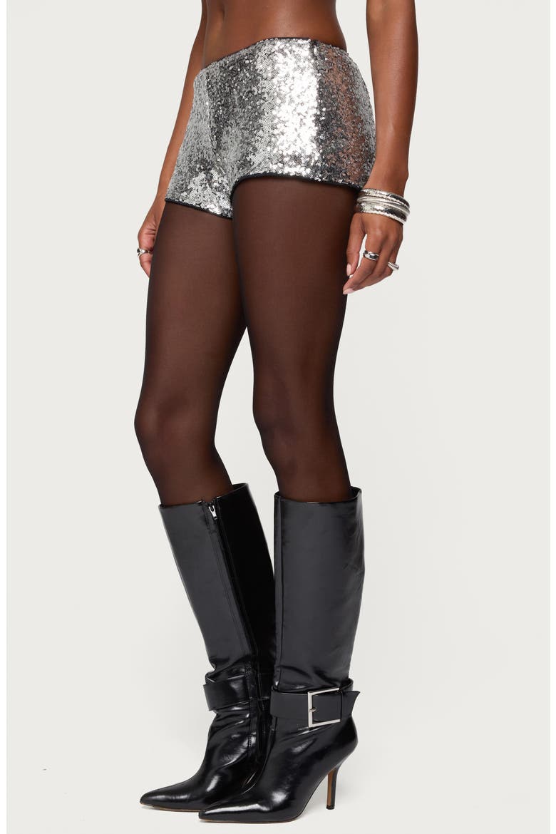 Shauna Sequin Shorts, Alternate, color, SILVER