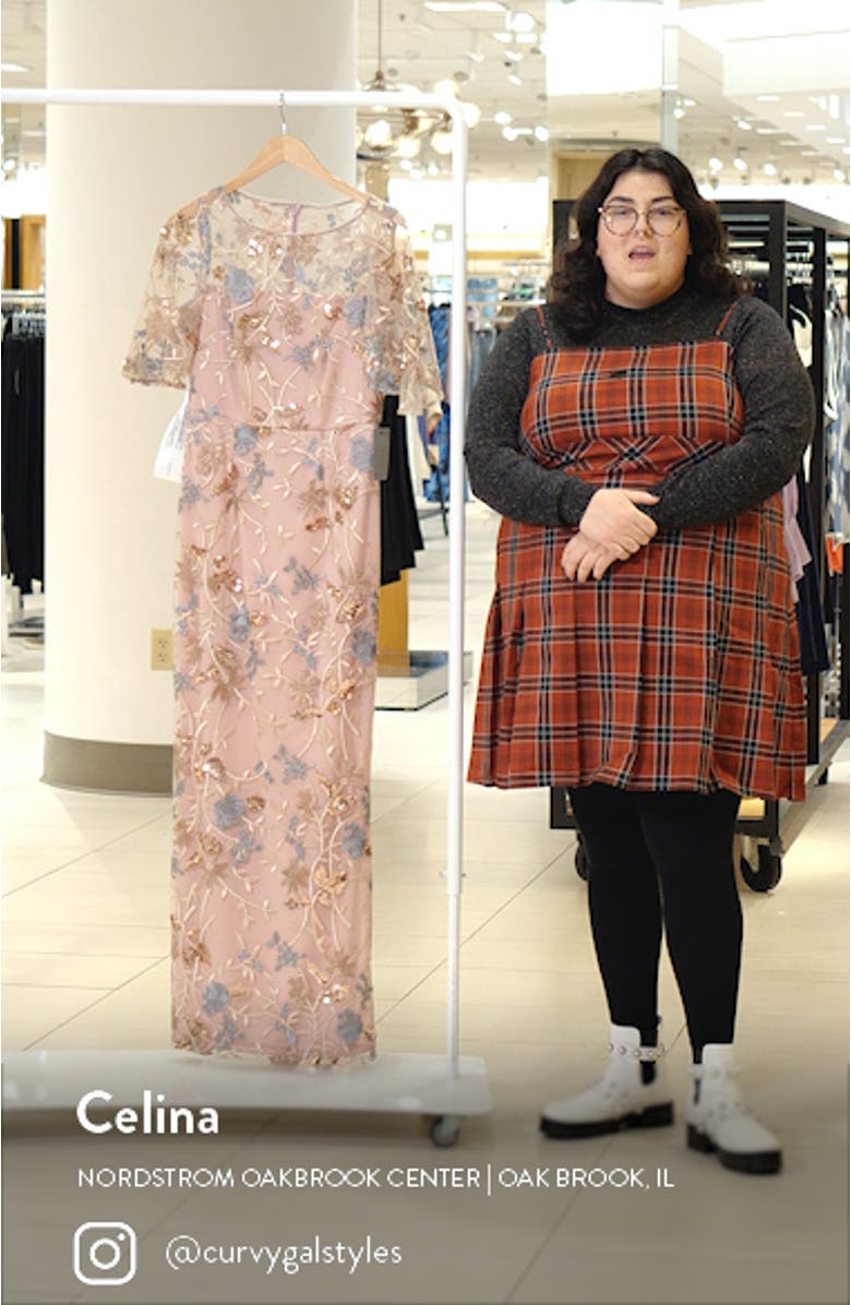 Daphne Embroidered Sequin Column Gown, sales video thumbnail