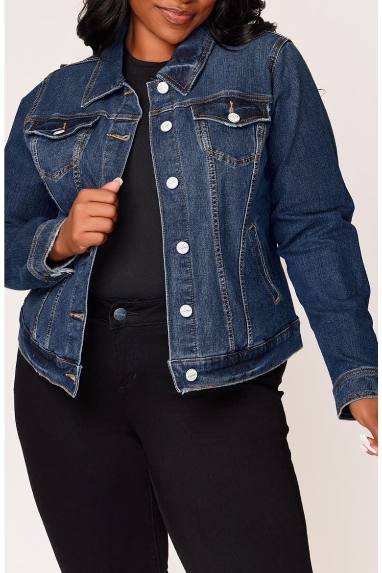 Stretch Denim Trucker Jacket, Main, color, SADIE