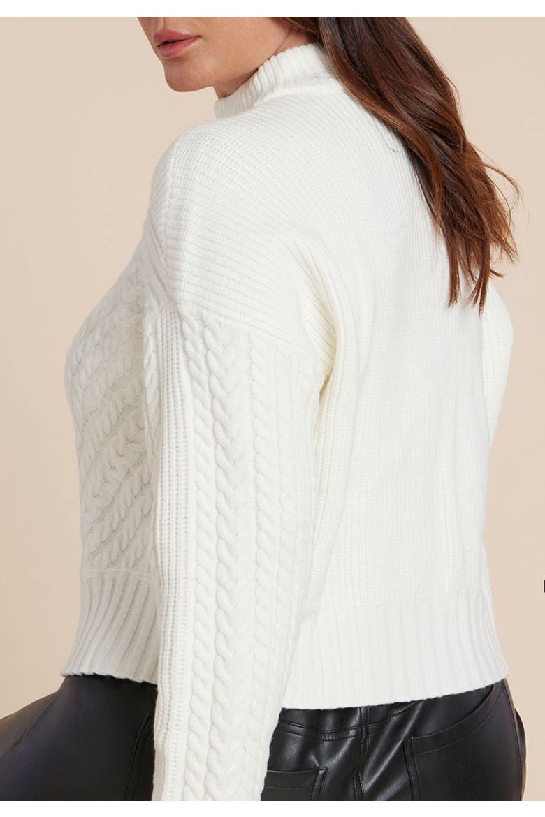 Cableknit Funnelneck Sweater, Alternate, color, JET STREAM