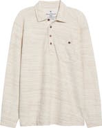 Tommy Bahama Bella Bay Long Sleeve Textured Cotton Blend Pocket Polo