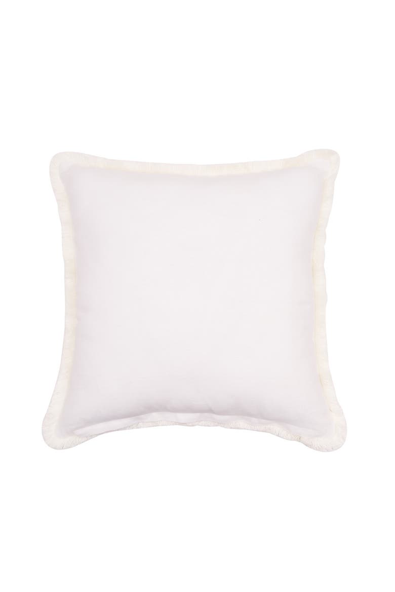 Embellished Sand Dollar Coastal Pattern Fringed Throw Pillow 18" x 18", Alternate, color, Blue