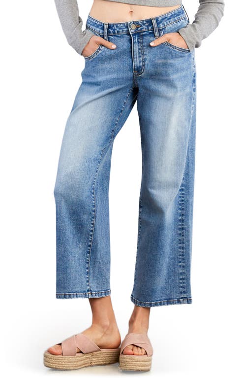 Hint Of Blu High Waist Ankle Relaxed Straight Leg Jeans In Blue