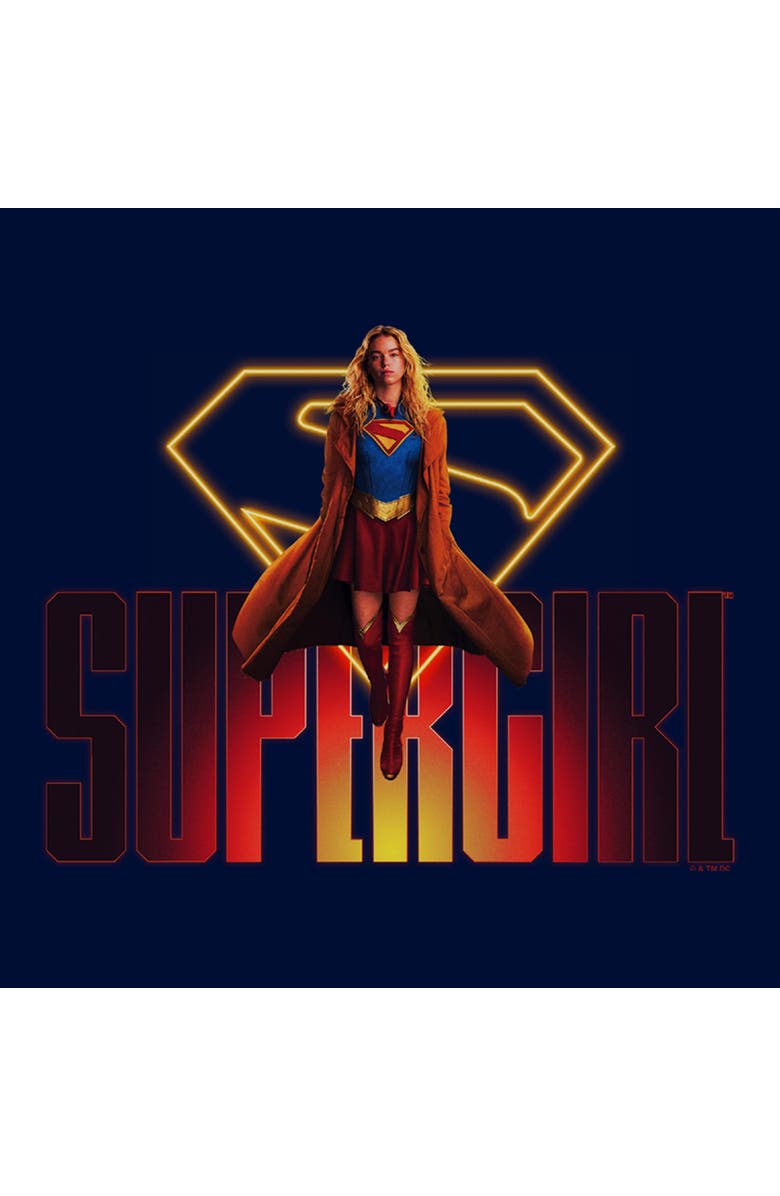 Supergirl Boy's Supergirl Kara Flying Logo  Graphic T-Shirt, Alternate, color, Navy Blue