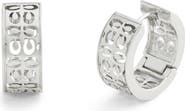 COACH Quilted Cutout Huggie Hoop Earrings