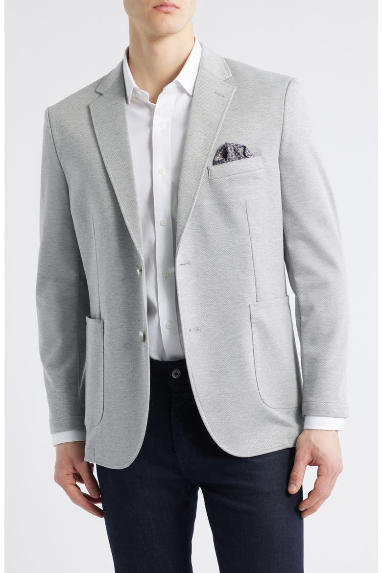 XC Flex® Heathered Twill Knit Sport Coat, Main, color, GRAY
