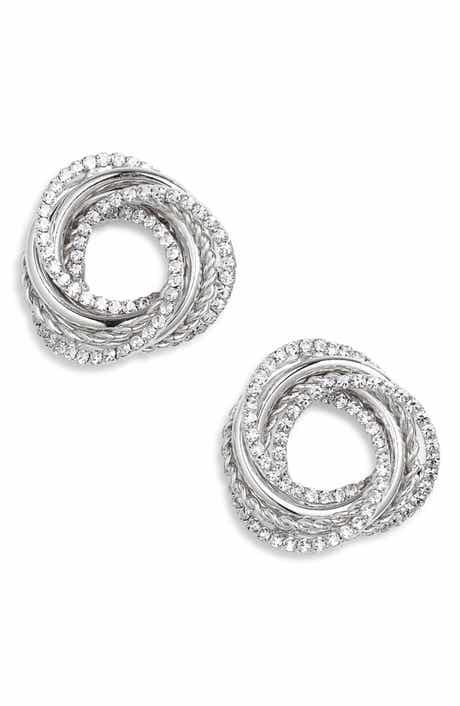 Tasha Crystal Infinity Twist Stud Earrings