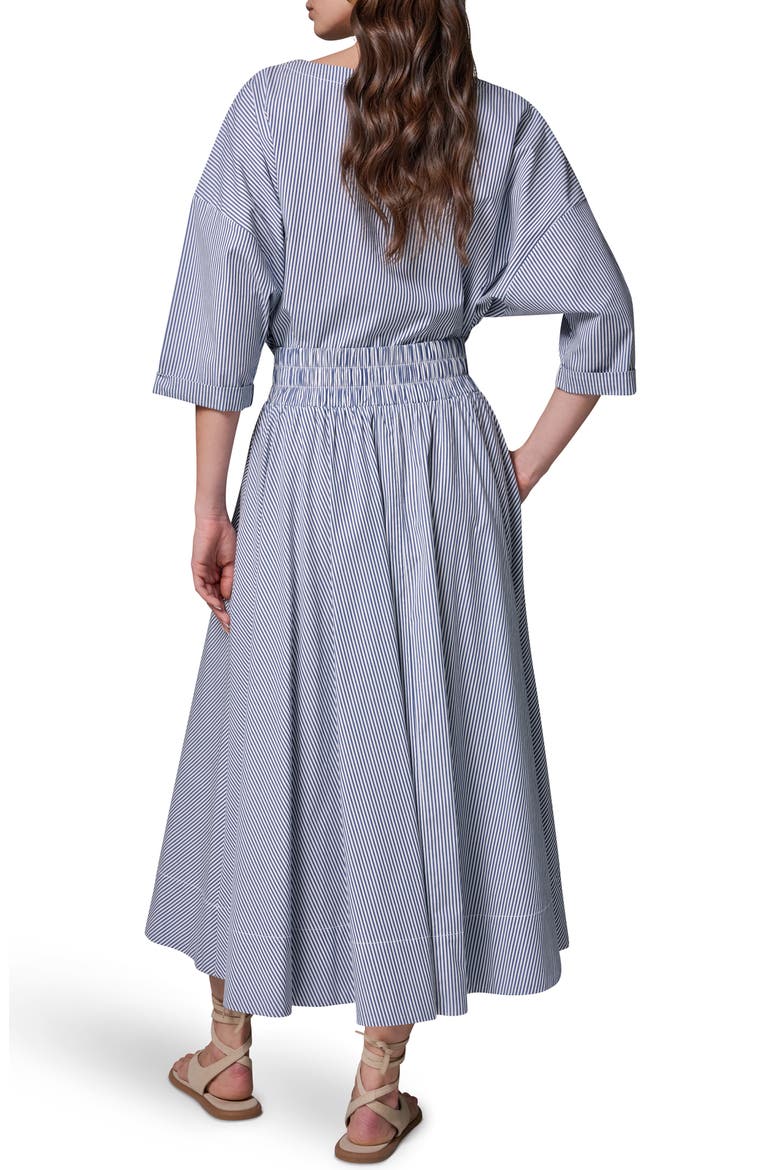 Stripe Stretch Cotton Maxi Skirt, Alternate, color, NIGHT FALL