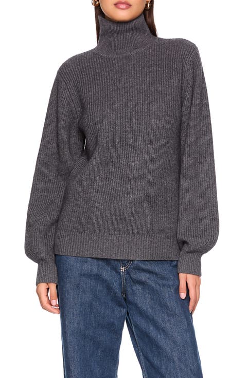 Rib Knit Oversized Mock Neck Sweater