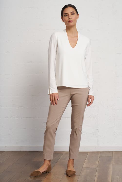 Franne Golde All Season Slim Stretch Ankle Pant With Back Slit
