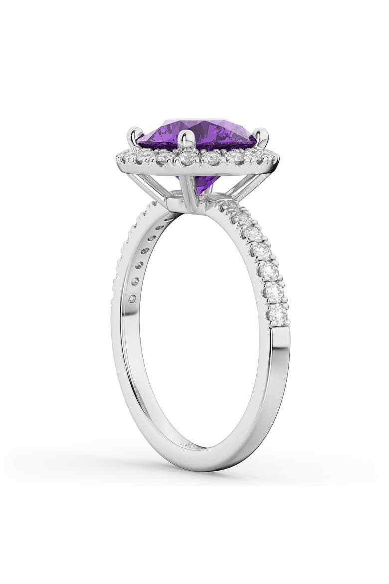 Halo Amethyst & Diamond Engagement Ring 14K, Alternate, color, 2.30ct/White Gold