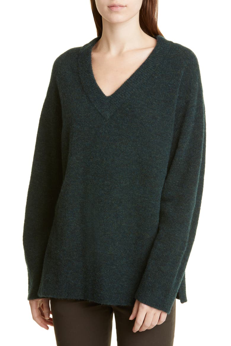 Vince Side Slit V-Neck Tunic Sweater (Women) | Nordstrom