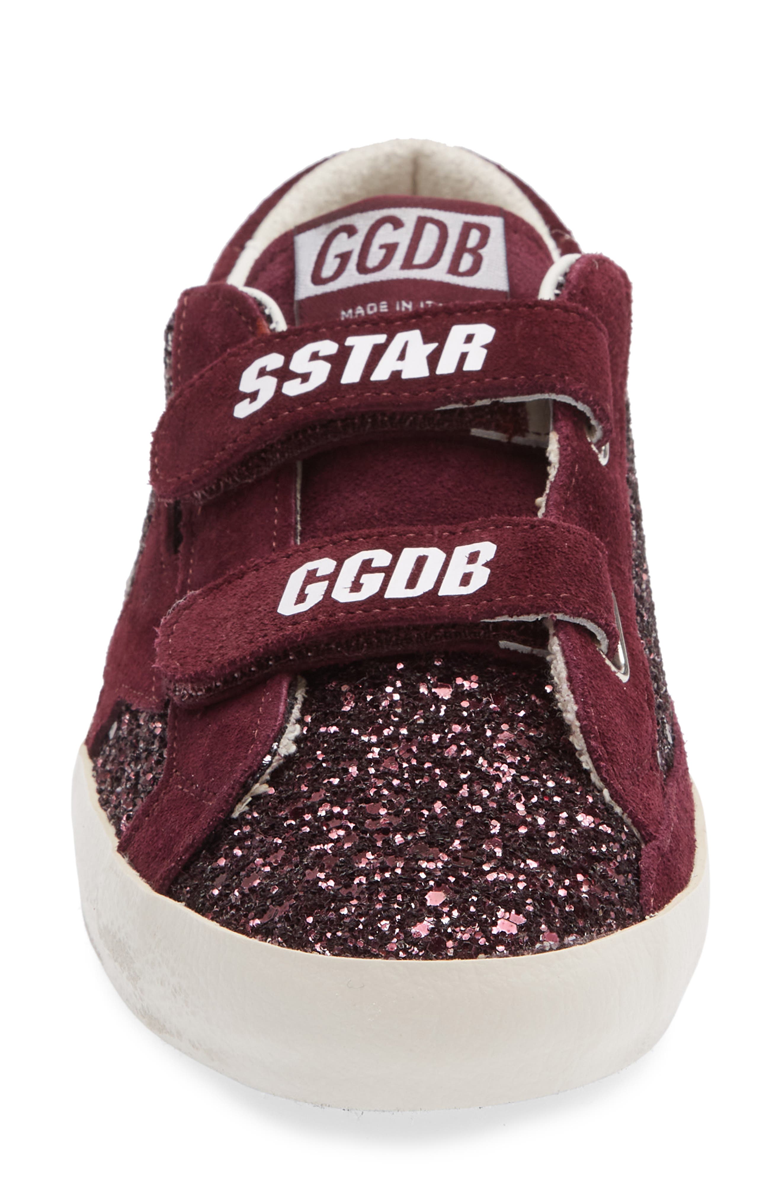 Golden Goose Kids' Old School Glitter Sneaker, Alternate, color, Bordeaux