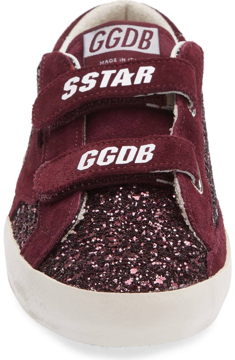 Golden Goose Kids' Old School Glitter Sneaker, Alternate, color, Bordeaux