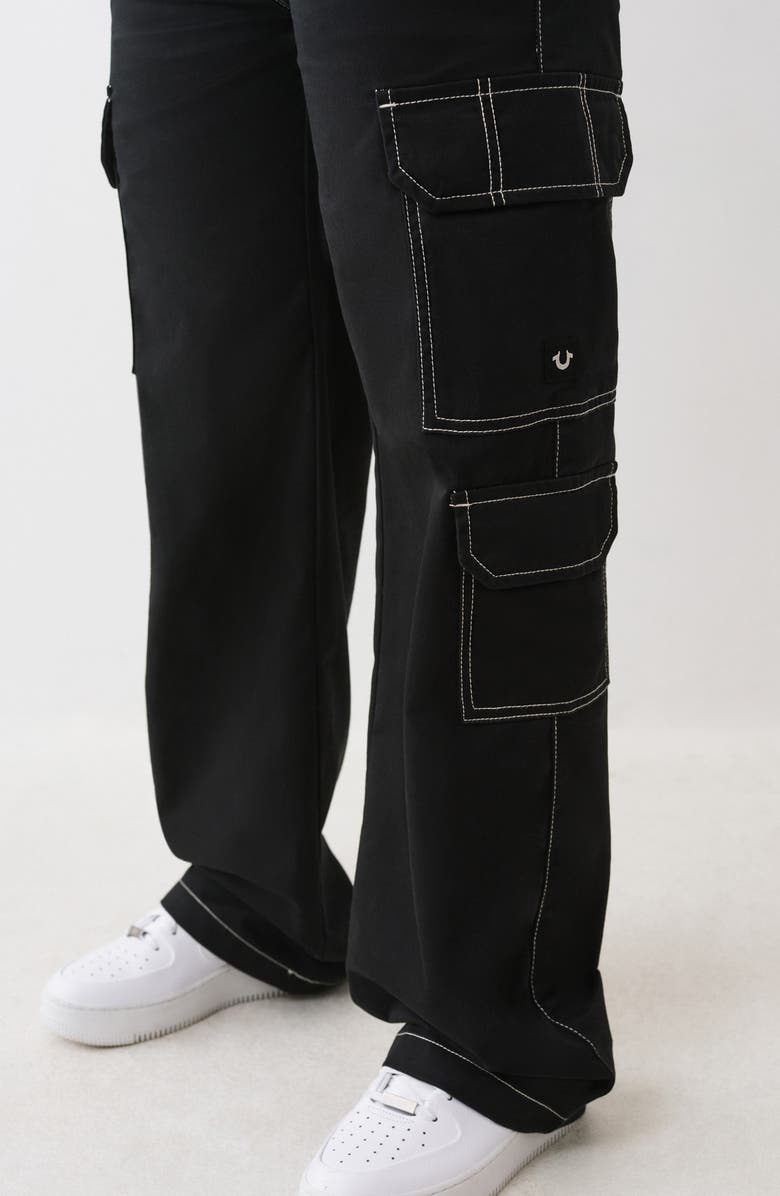 True Religion Cargo Pants, Alternate, color, Jet Black