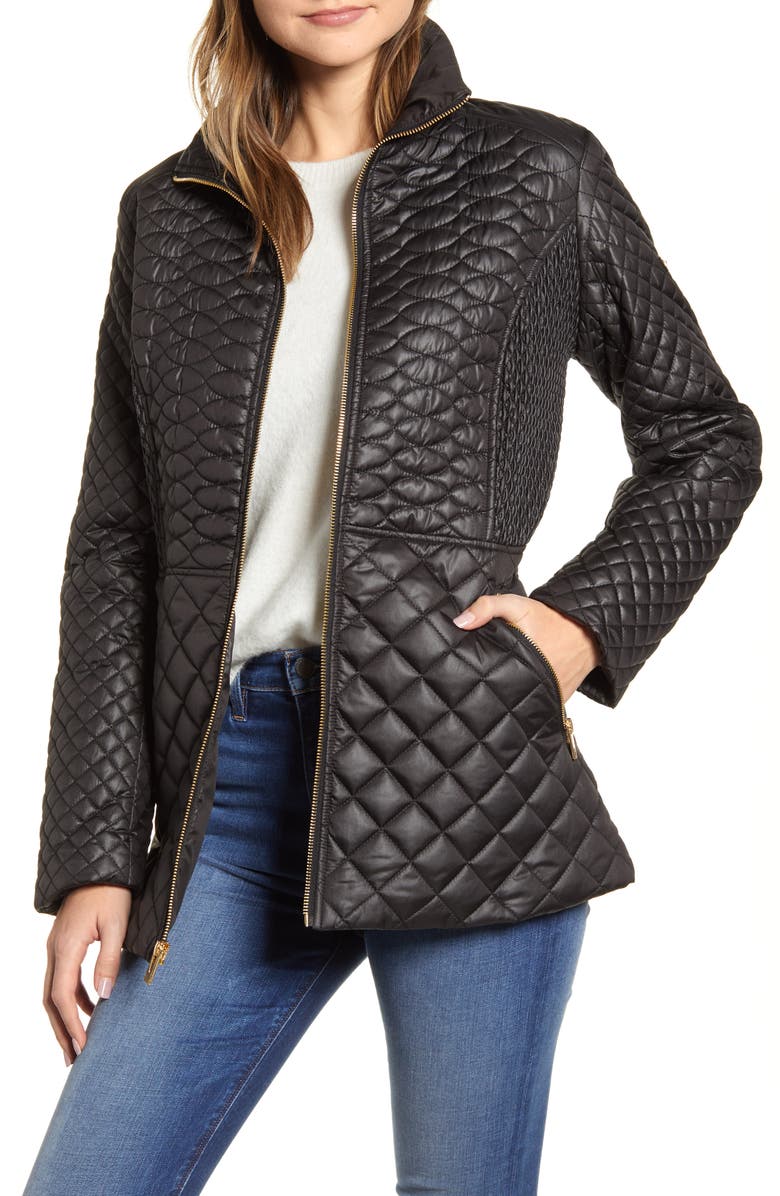 Via Spiga Water Repellent Quilted Jacket, Main, color, 