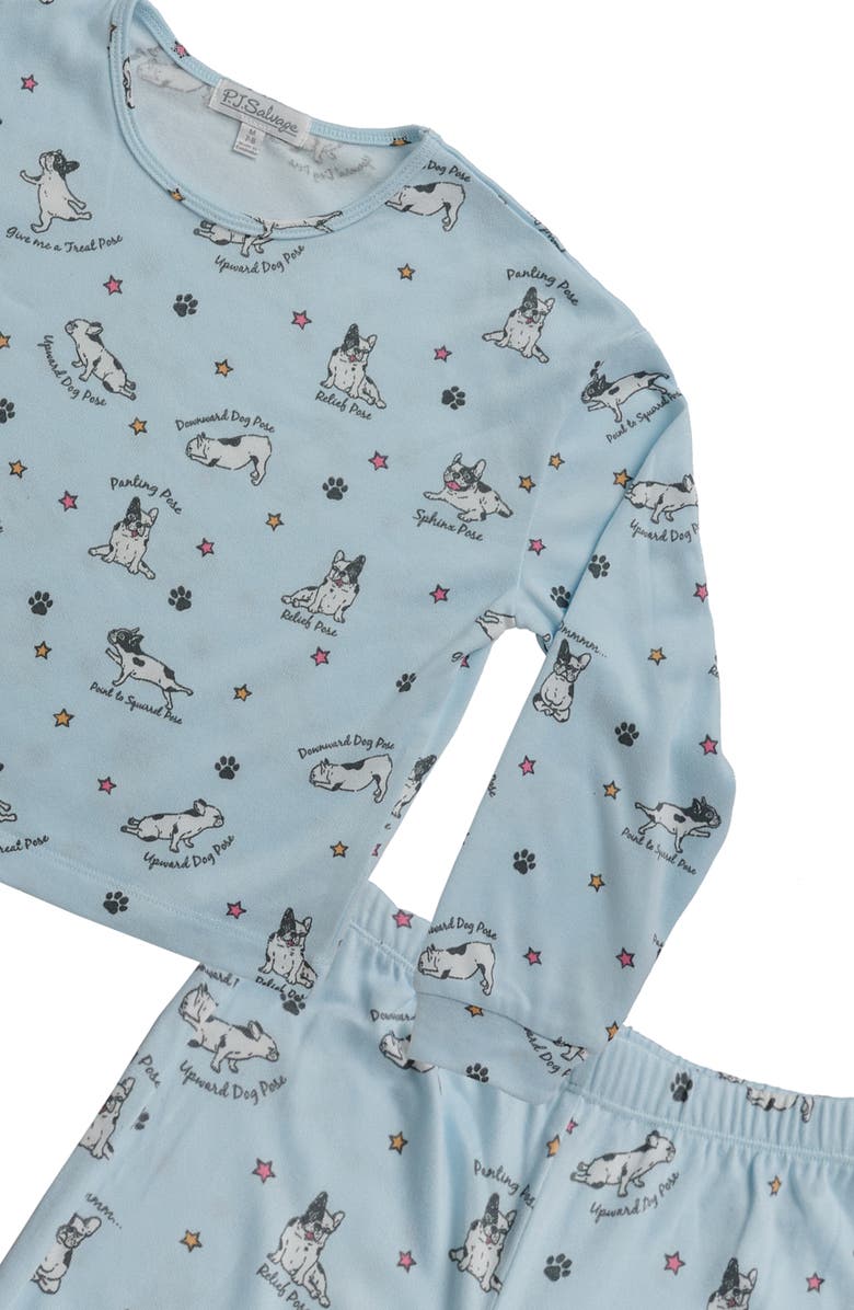 PJ Salvage Kids' The Peachy Two-Piece Pajamas, Alternate, color, Yoga Dogs