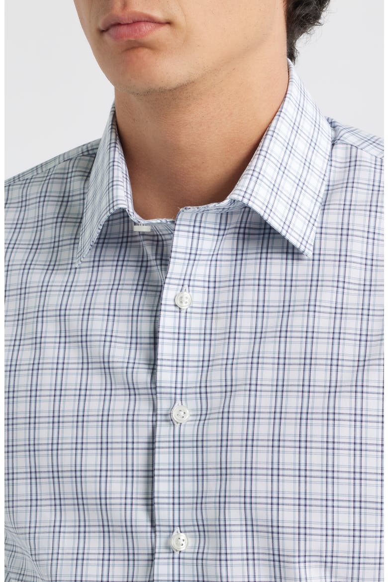 Extra Trim Fit Check Non Iron Cotton Dress Shirt, Alternate, color, LILAC RAMOS PLAID