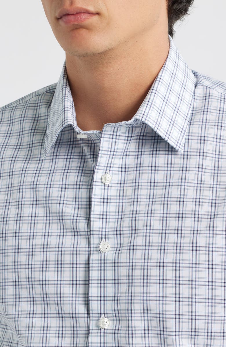 Nordstrom Extra Trim Fit Check Non Iron Cotton Dress Shirt, Alternate, color, Lilac Ramos Plaid