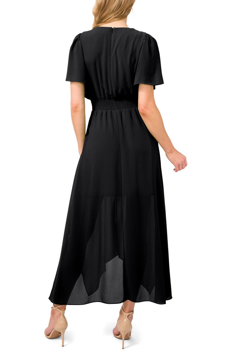 Handkerchief Hem Maxi Dress, Alternate, color, RICH BLACK