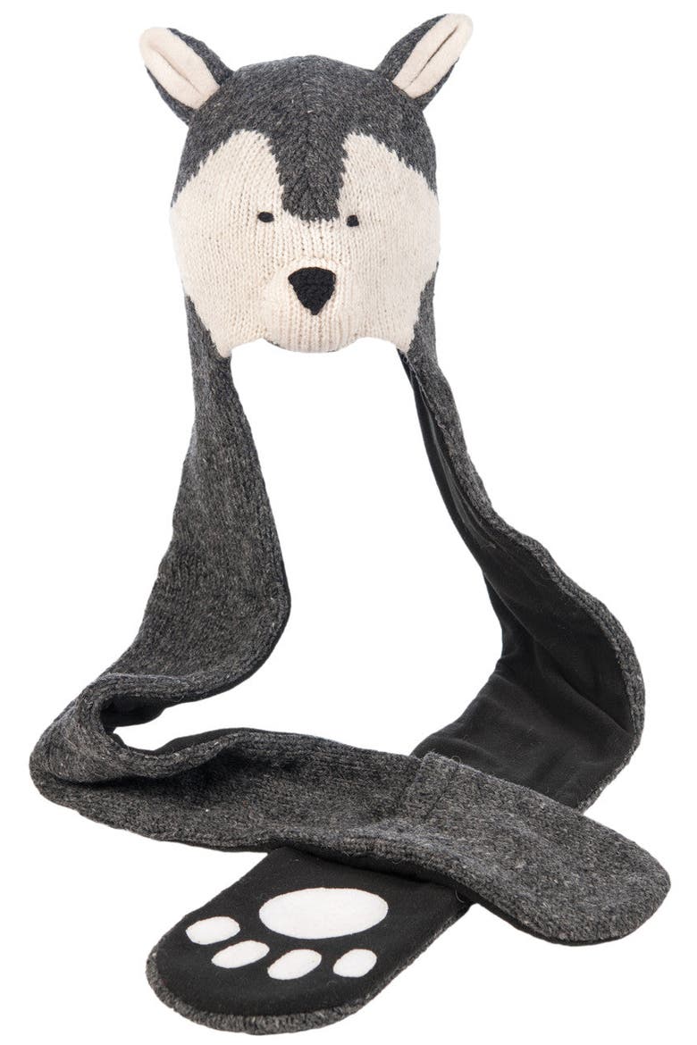 Wolf Hatscarf, Main, color, Grey