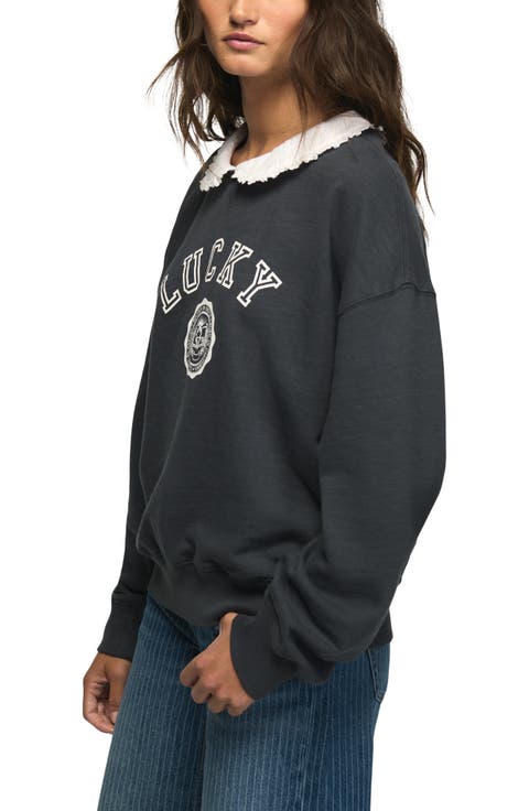 Peter Pan Collar Graphic Sweatshirt
