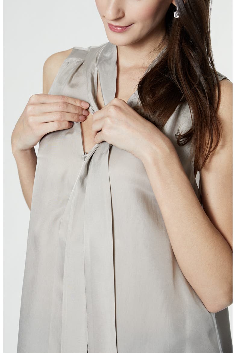 Clementine Sleeveless Maternity Blouse, Alternate, color, SATIN GREY