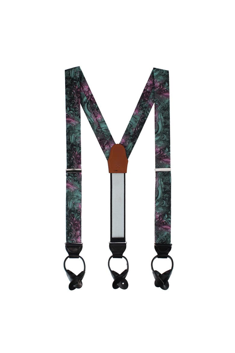 The Arcane Storm Silk Button End Novelty Suspenders, Alternate, color, Multiple