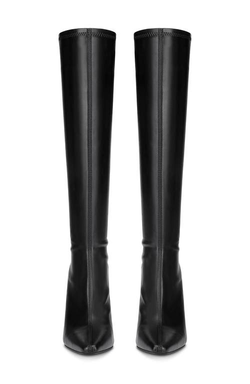 Femme La Whistler Pointed Toe Knee High Boot In Black