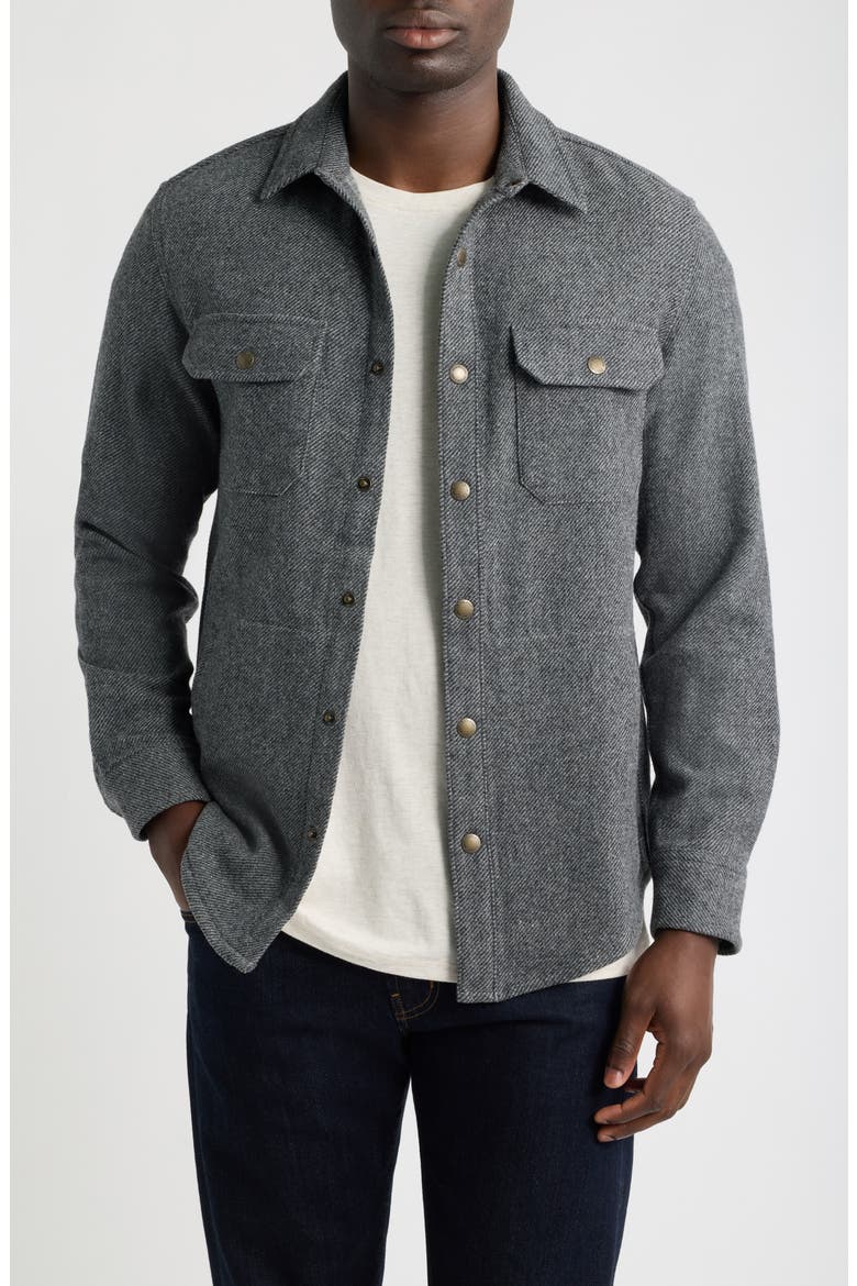 Forest Twill Wool Blend Shirt, Main, color, CHARCOAL TWILL