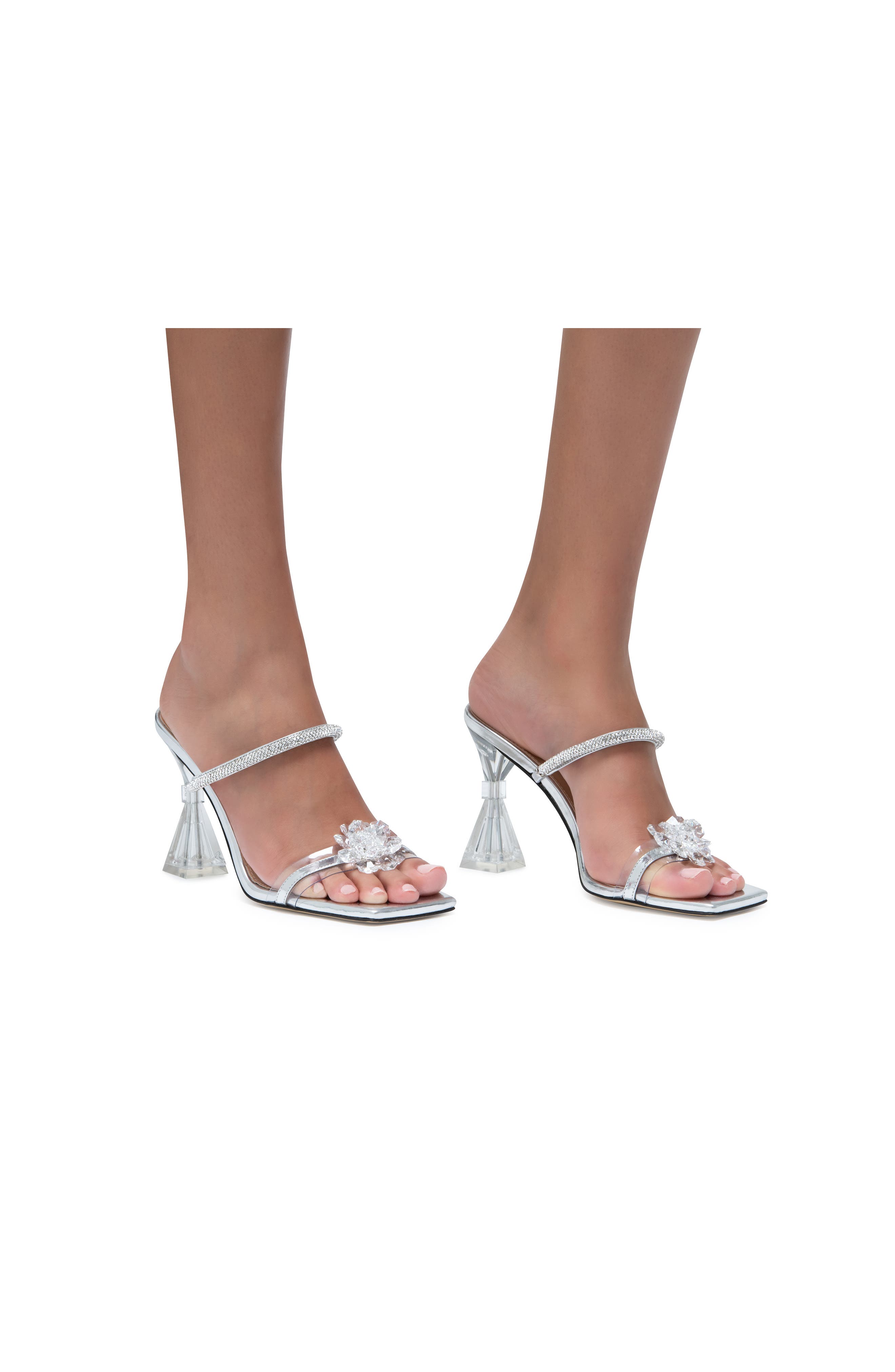 Mach & Mach Crystal Flower Slide Sandal, Alternate, color, 