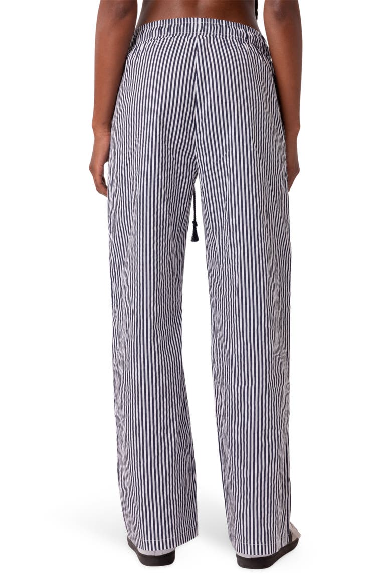 Seaside Stripe Wide Leg Drawstring Pants, Alternate, color, NAVY MIX